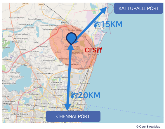 チェンナイ港周辺のCFSの特徴